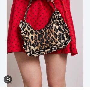 Damson Madder 90's Frill Leopard-print Shell Shoulder bag
